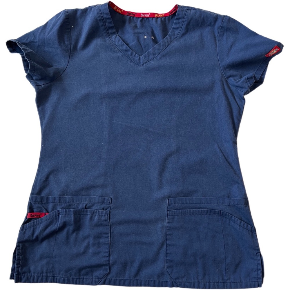Dickies Navy Blue V-Neck Scrub Top